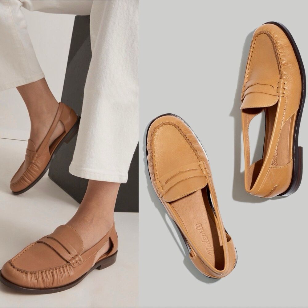Madewell The Nye Cutout Loafer Desert Camel Loafers Slip On Moccasin Casual 7.5